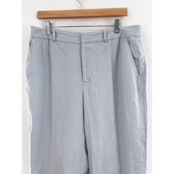 Lauren Ralph Lauren Women's Gray Linen Trouser Pants 12 Career Work Professional - Picture 3 of 8